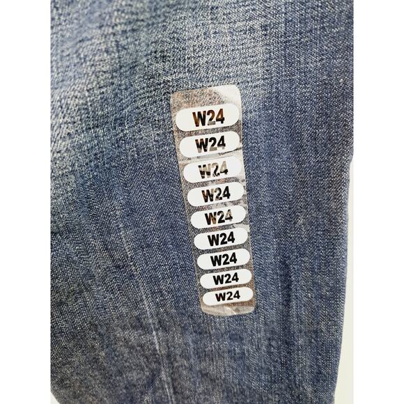 7 For All Mankind New Deadstock Capri Dojo Jeans Size 24 Swarovski Crystallized - Picture 3 of 8